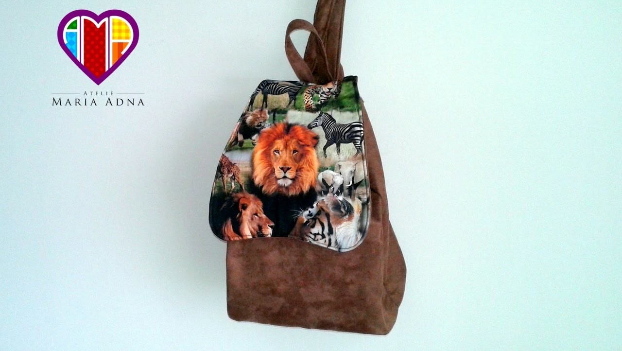 Bolsa mochila de tecido Janee - Maria Adna Ateliê - Cursos e aulas de bolsas de tecido