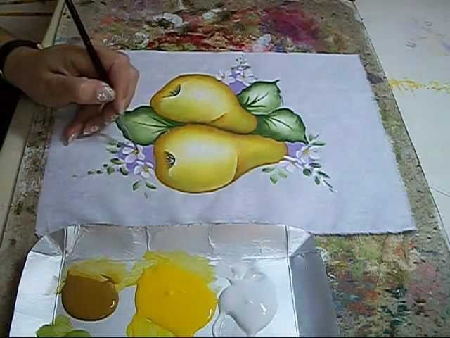 PINTURA EM TECIDO - Pêras - How to painting a pear