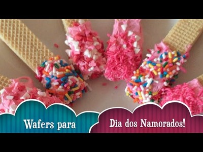 Valentine Wafers - Aprenda a fazer biscoitos cobertos de chocolate - DIY Valentine;s Waffers