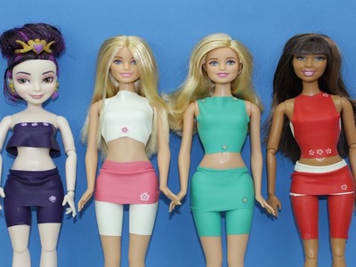 Tutorial Como Fazer Roupa de Academia Para Bonecas Barbie Descendentes MH EAH