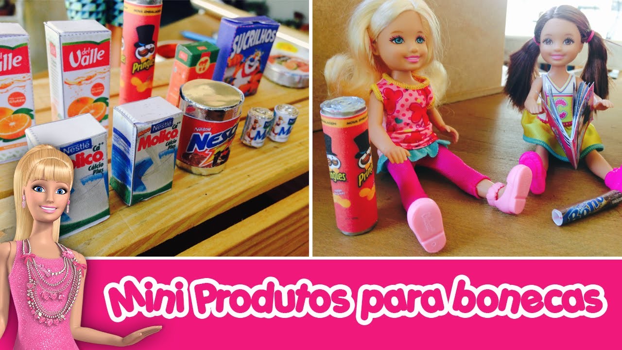 Produtos e Acessórios em miniatura para bonecas Barbie & Monster High