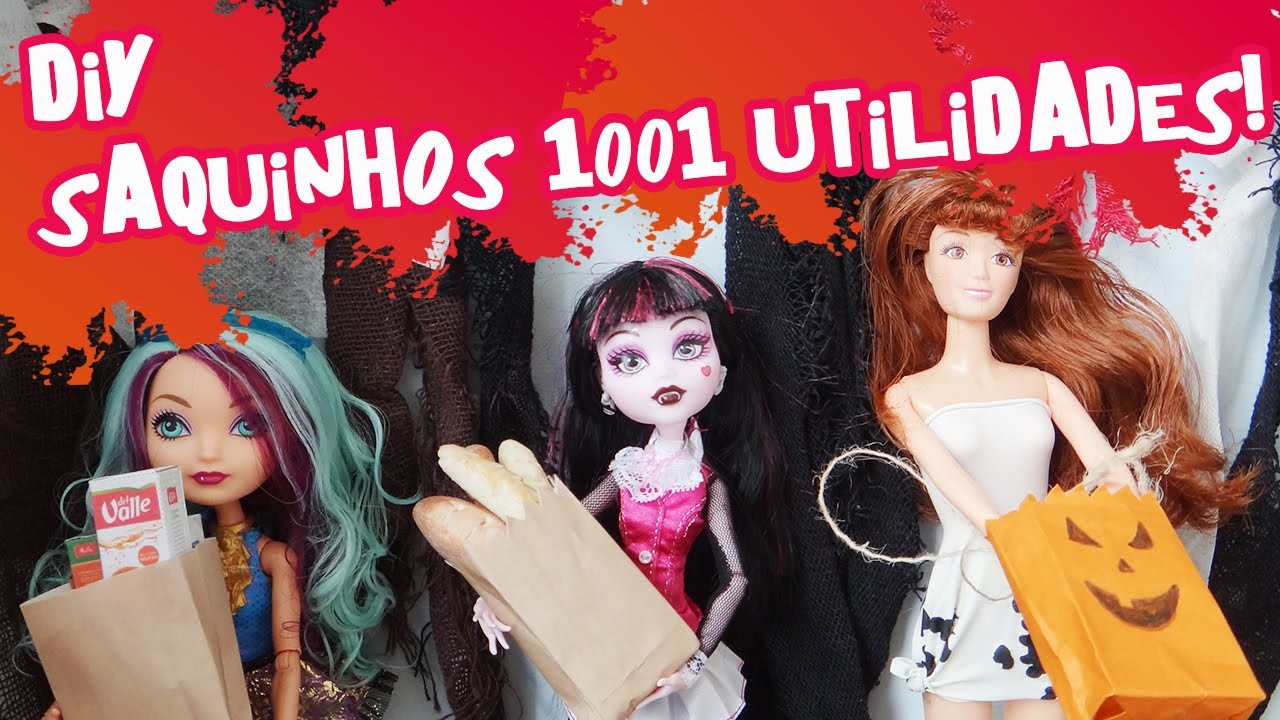 Saquinho multiúso (compras, pão, doces, brindes) para Barbie, MH, EAH - Como fazer?