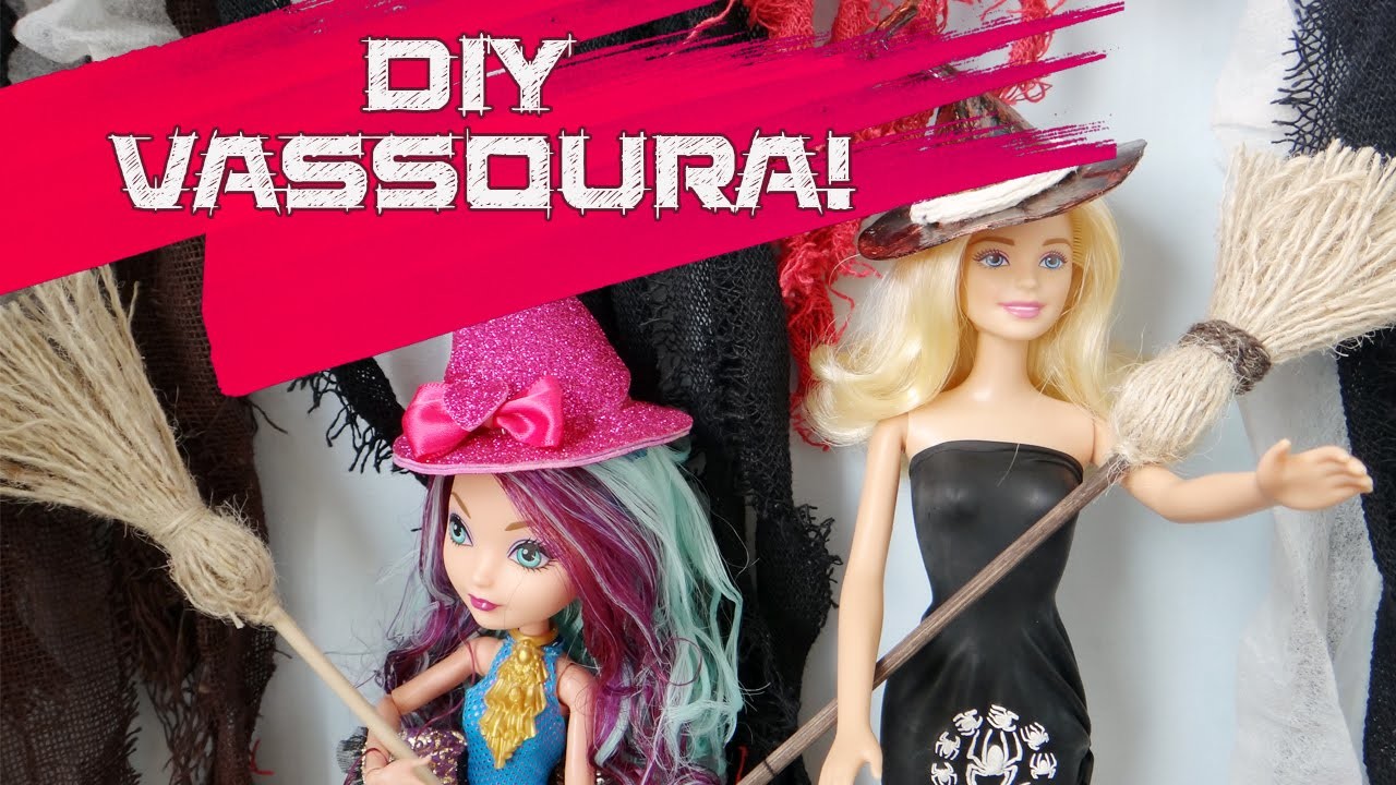 Vassoura de bruxa para Barbie e outras bonecas - Como fazer?