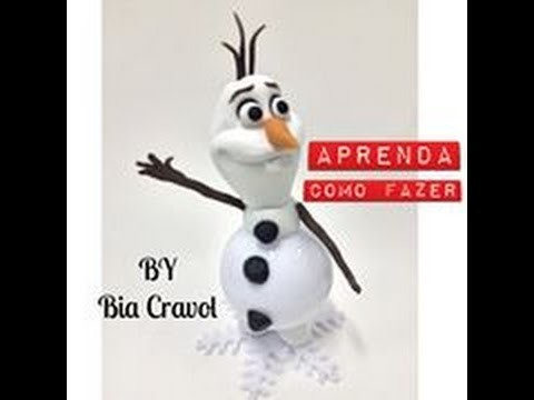 DIY - OLAF- Frozen - Lembrança na Bola Acrilica - biscuit - biscuit iniciantes + Bia Cravol