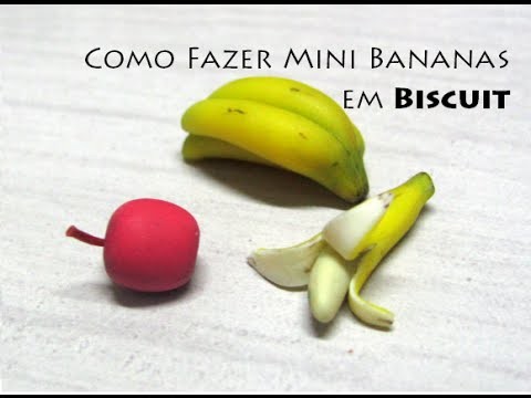 Como fazer Mini Bananas em biscuit - Viviana Biscuit