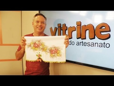 Pano de copa com rosas adesivadas com Luis Moreira | Vitrine do Artesanato na TV