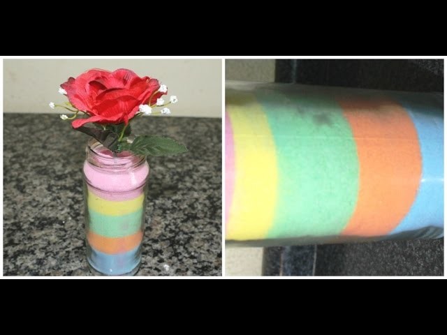 Como fazer areia colorida para decorar potes e garrafas.
