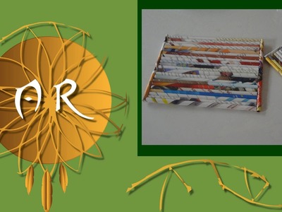 Descanso de prato e copo com rolinho de revista