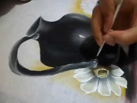 Jeito super fácil para pintar um jarro preto.