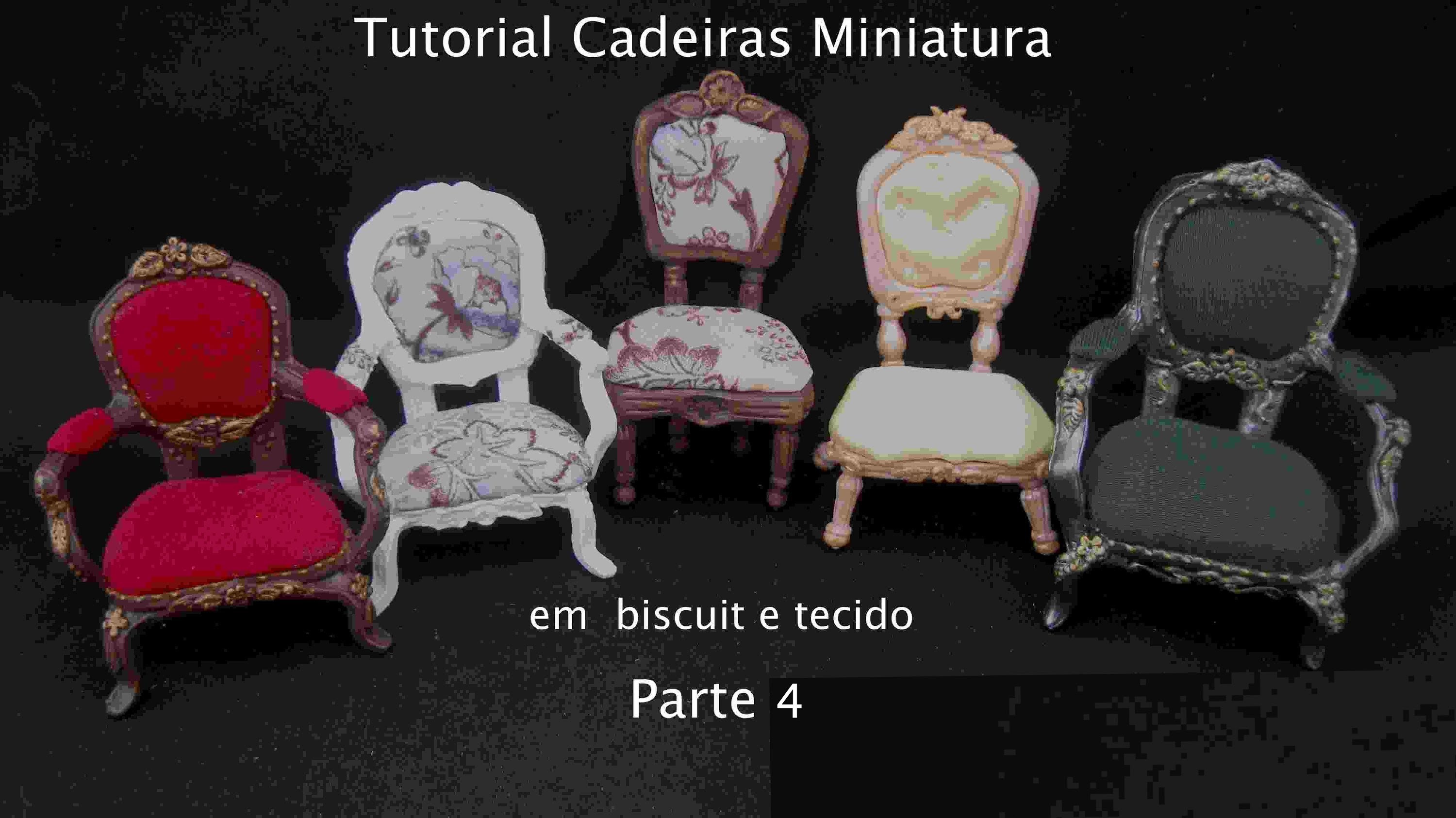 Cadeira miniatura em biscuit e tecido- parte 4