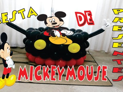 Como Fazer Cesta de Presente do Mickey Mouse de Balões