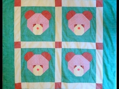 Manta ou colcha infantil em patchwork As ursinhas - Maria Adna Ateliê - Cursos e aulas de patchwork