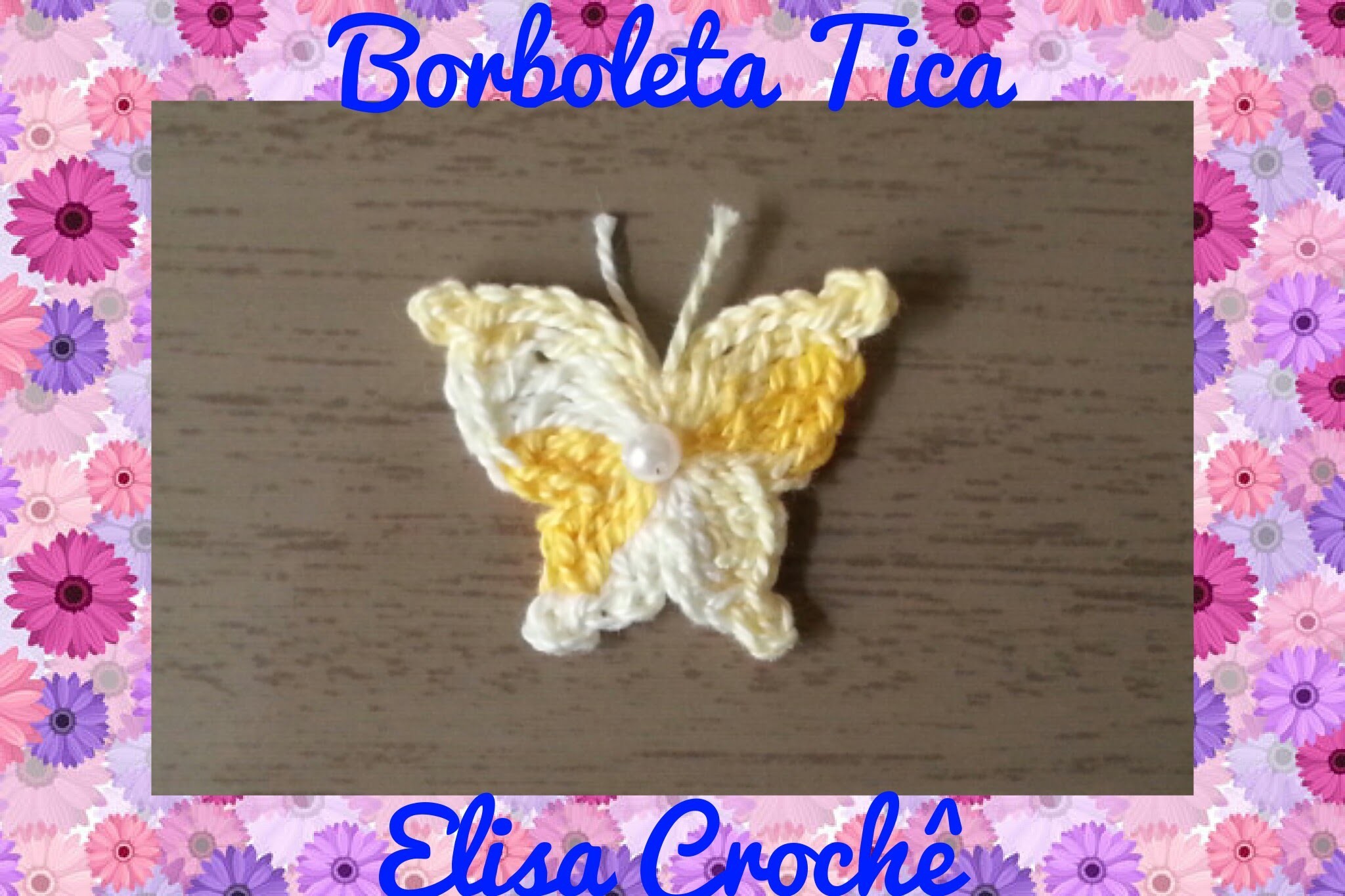 BORBOLETA TICA PARA APLICAÇÕES # Elisa Crochê