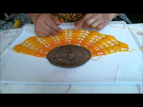 Como fazer Girassol de crocche com pintura em tecido 2 em 1 completo-Apostila risco num 47