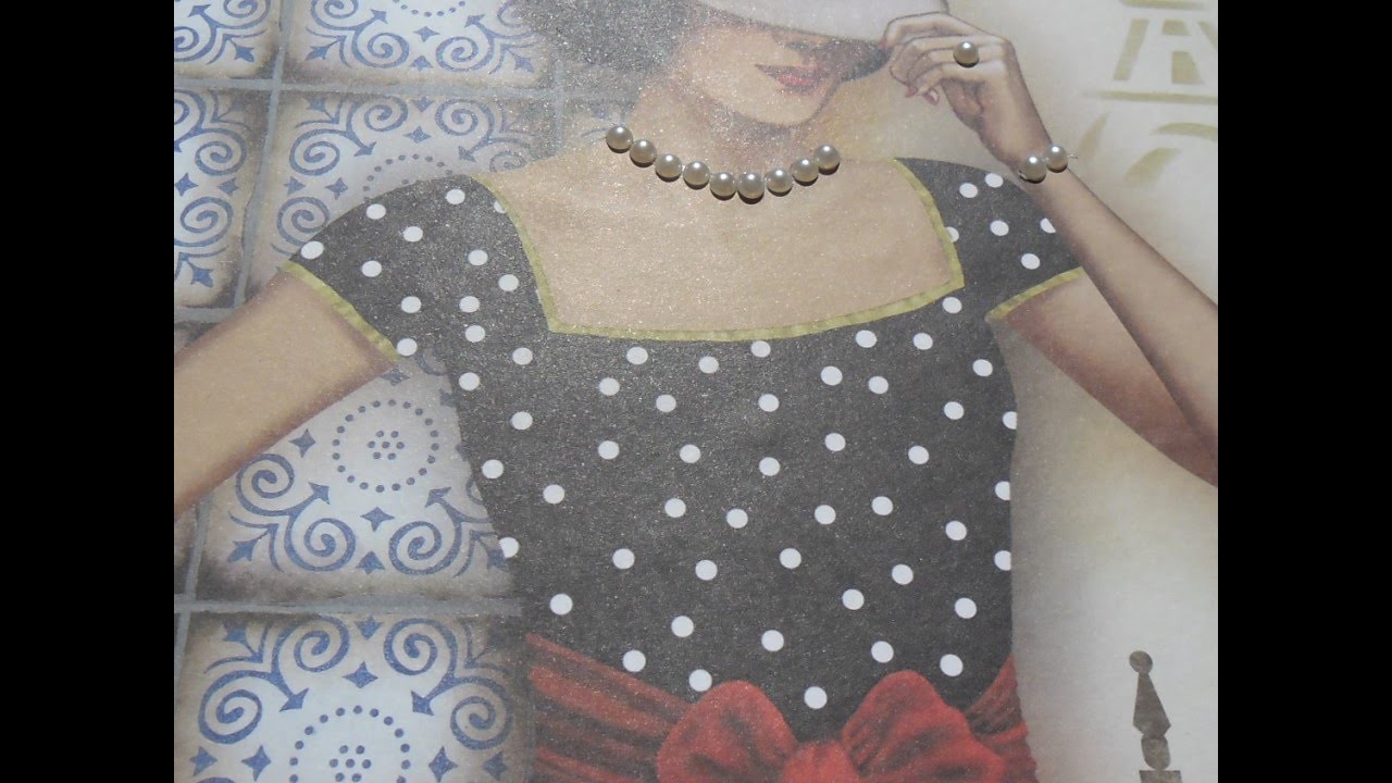 "DAMA EM PARIS" Pintura e Decoupagem em Madeira  (MDF)