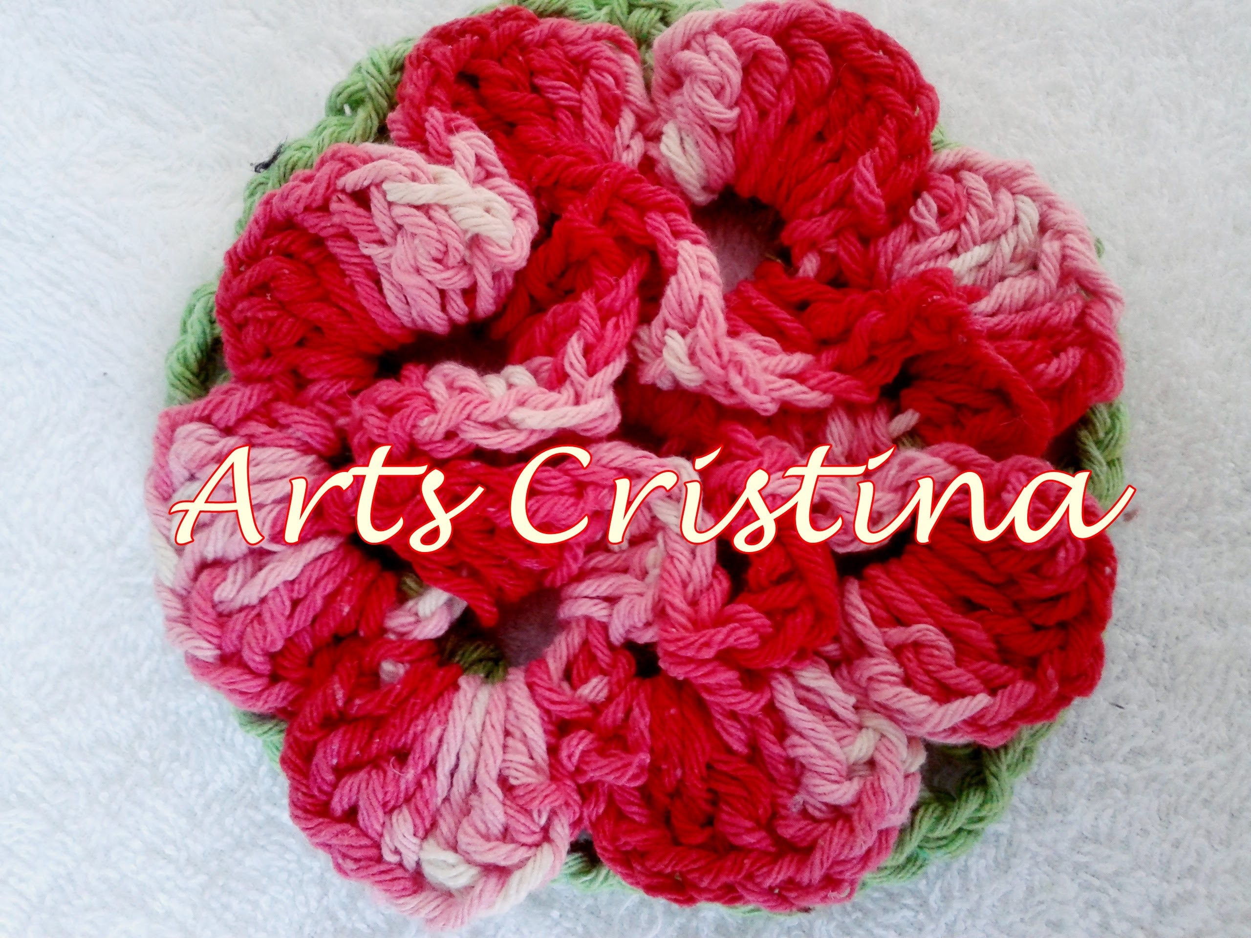 Flor de croche 3D com ARTS CRISTINA