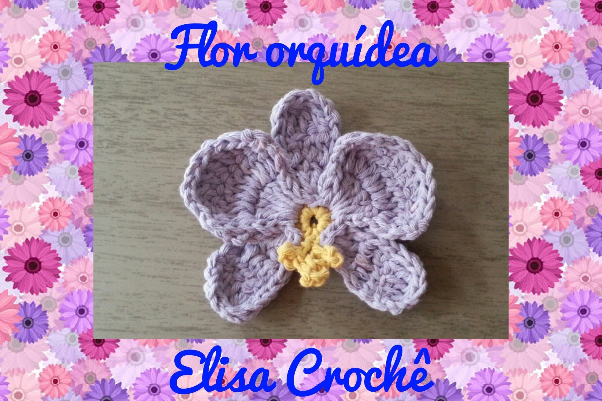Flor para aplicar em tapete # Elisa Crochê