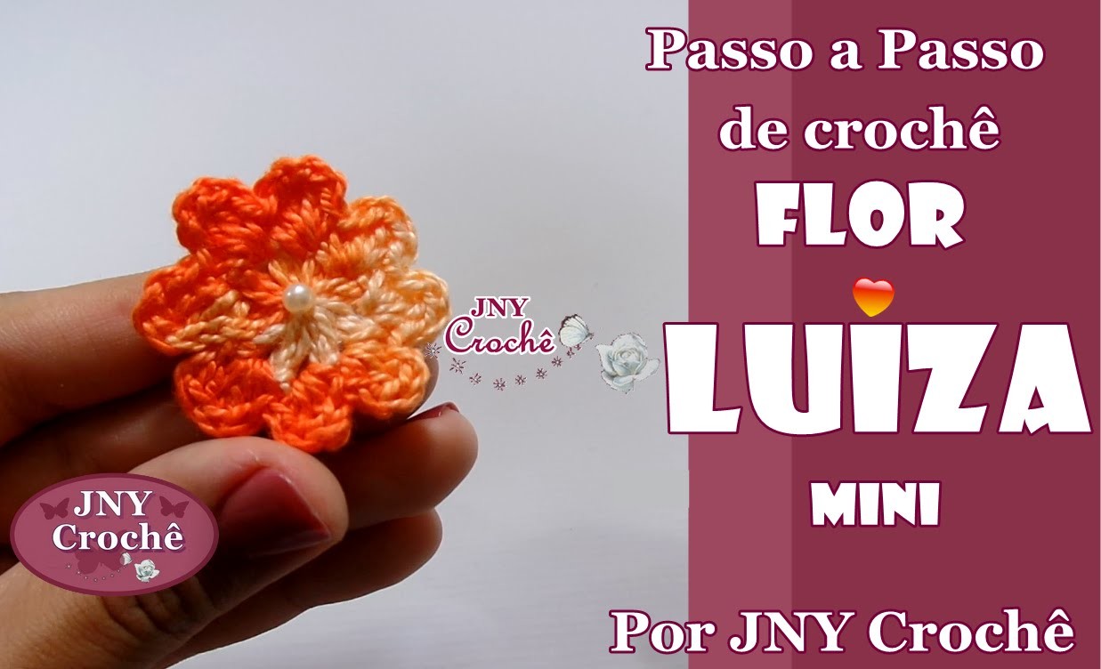 PAP de crochê Flor Luiza (mini) por JNY Crochê