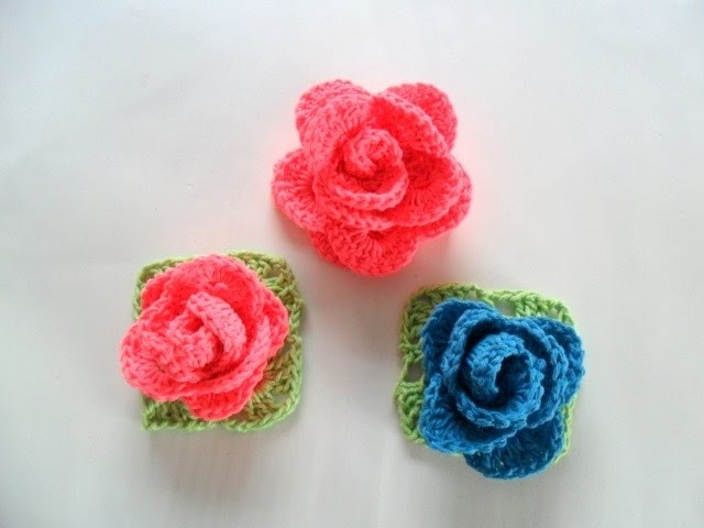 #Rosa Em Crochê Para Aplicação