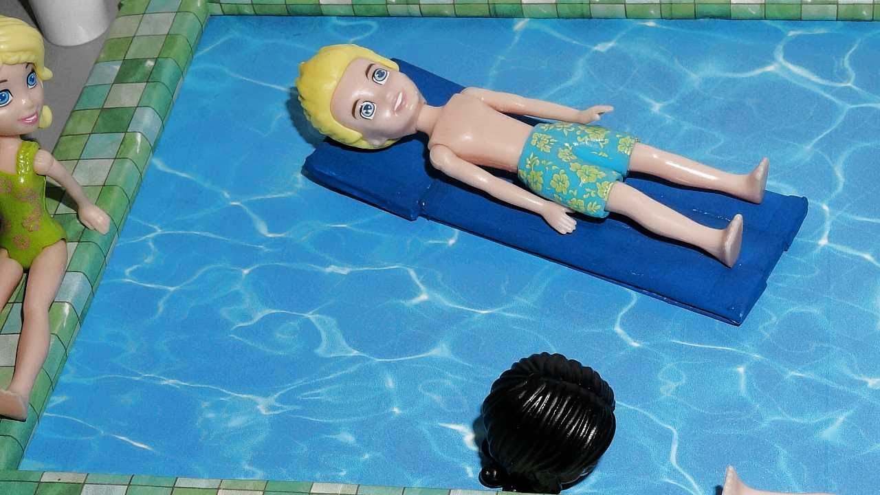 Como fazer boia de piscina em miniatura para boneca Barbie e outras