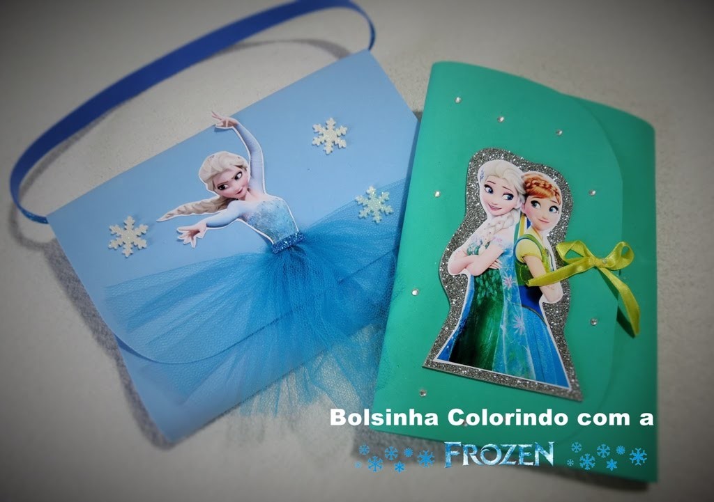 Como fazer Bolsinha  livro de colorir, Lembrancinha para festa Frozen
