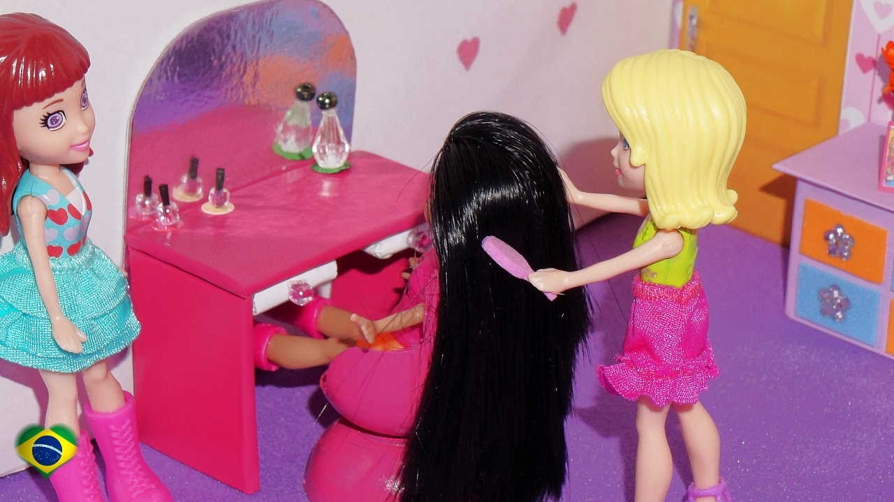Como fazer penteadeira para mini boneca (Polly, Princesas, Lalaloopsy, etc)
