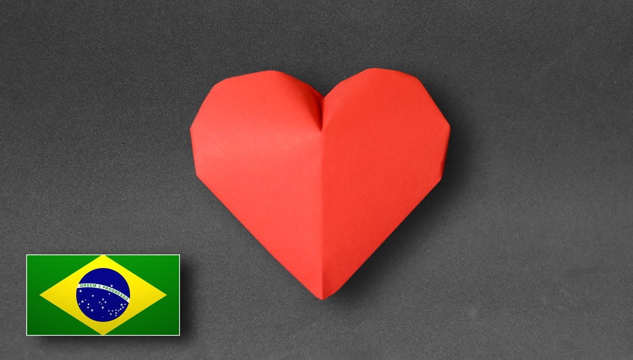 Origami: Coração Inflável ( Jeremy Shafer ) - Instruções em Português PT BR