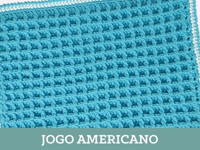 Criações em Crochê: Jogo Americano - Ponto Waffle | Luciana Ponzo