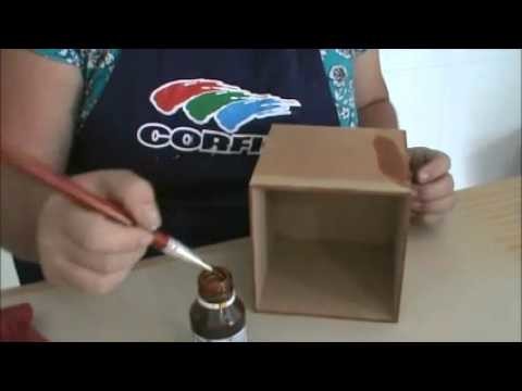 Jô Cavalcante-caixa com stêncil e pátina seca -  Completo
