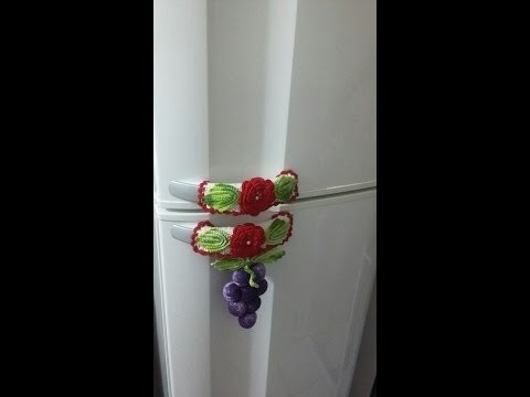 Puxador de geladeira em crochê  parte 2 (flor )