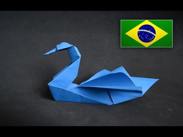 Origami: Cisne - Instruções em português PT BR
