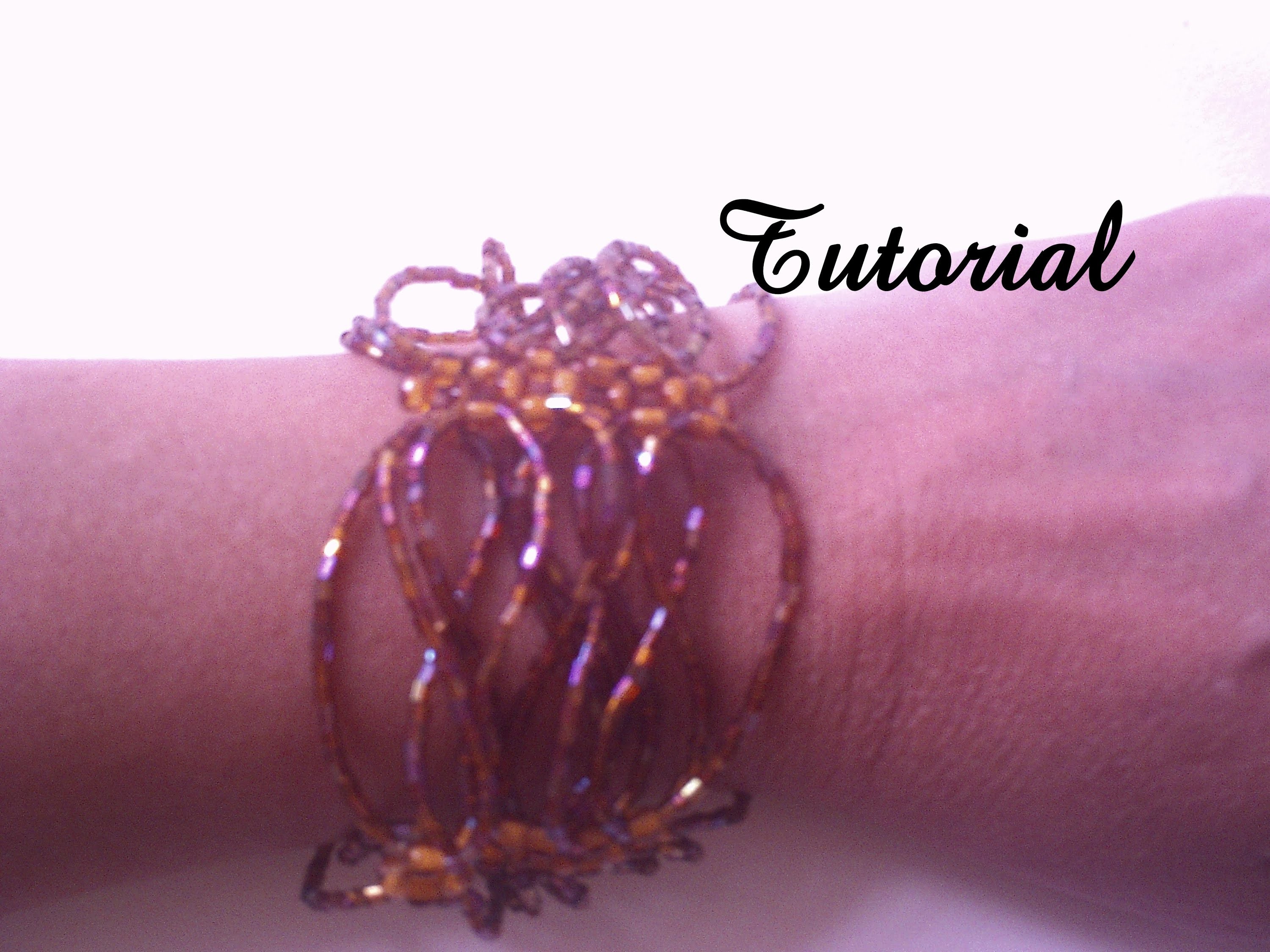 Bracelete com vidrilhos.Tutorial com esquema. Bracelet with glass beads. Tutorial with scheme