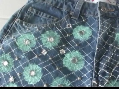 DIY: Jeans+Floral+Tachinhas+Pedrarias (Floral Denim Christopher Kane para J. Brand inspired)