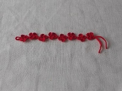 Crochê Pulseira Flor Tipo Cruciani - Crochet Flower Bracelet - Pulsera flor Gancillo Cruciani