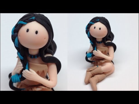 Indian doll (Native American). Indiazinha - Polymer clay (Fimo soft)