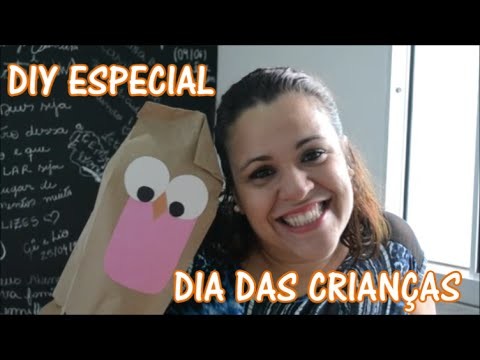 DIY DIA DAS CRIANÇAS - AMARELINHA + BONECO DE SACO DE PAPEL