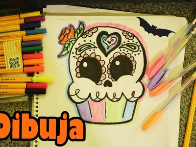 Calaverita Cupcake Aprende a dibujar kawaii Dia de Muertos Halloween