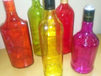 Como reciclar garrafas de vídro para decorar a casa