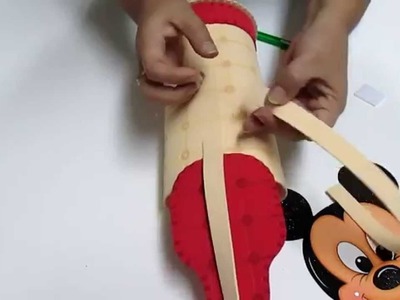 DIY Morral Dulcero Mickey Mouse en Foami, Goma Eva, Microporoso, Easy Crafts