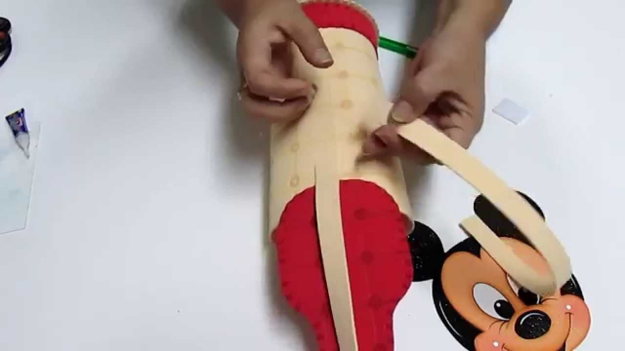DIY Morral Dulcero Mickey Mouse en Foami, Goma Eva, Microporoso, Easy Crafts