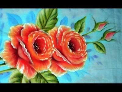 Como pintar Rosas no Tecido - How to Paint Roses on Fabric