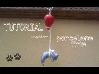 Gatito atado a globo •PORCELANA FRÍA•