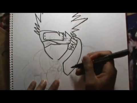 Dibujando a KAKASHI (Naruto) a lápiz en vivo