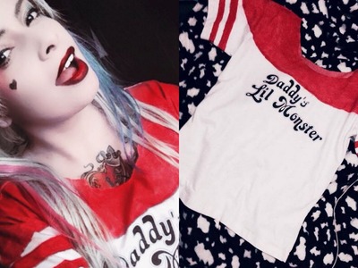 DIY - Harley Quinn (Suicide Squad) T-Shirt - Cosplay - Blusa.camiseta da Arlequina