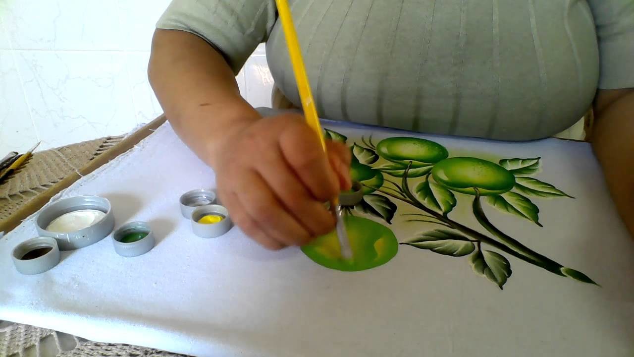 Ensinando a pintar Maçã verde