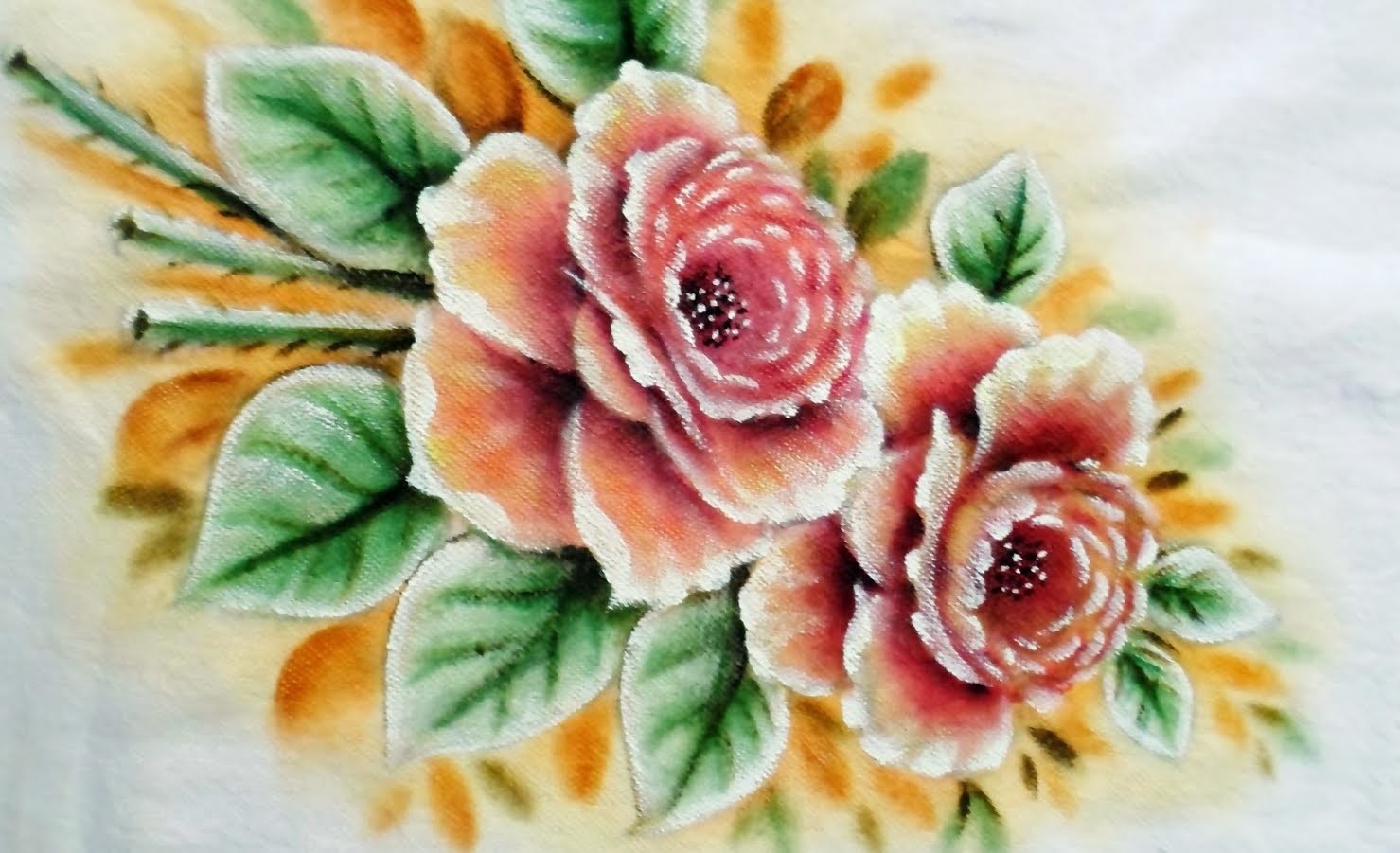 Rosas - Pintura em Tecido -  Aula Resumida