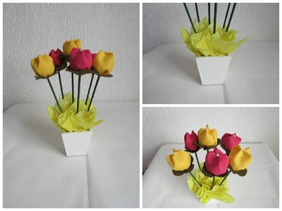 DIY -  Tulipa feito de feltro e tulipa