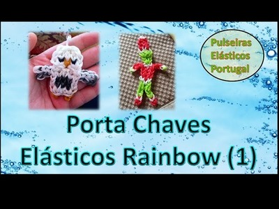 Porta chaves pulseiras elasticos rainbow loom charm bonecos parte 1 elasticos portugal