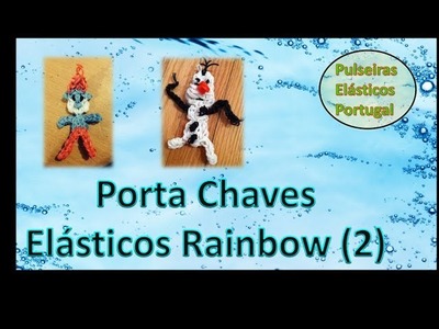 Porta chaves pulseiras elasticos rainbow loom charm bonecos parte 2 elasticos portugal