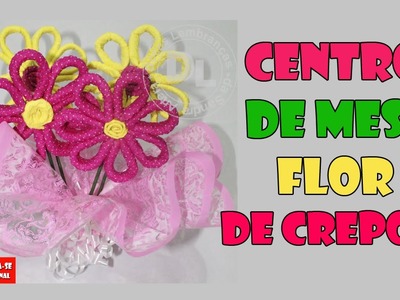 DIY Centro de mesa para festas com flores de crepom- Crepe paper flower